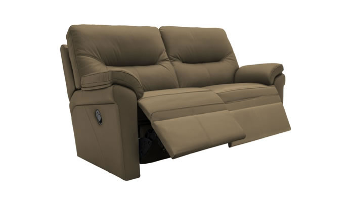 G Plan Seattle Leather 2 Seater Power Double Recliner with Headrest and Lumbar Support
