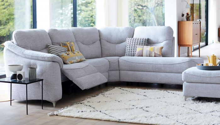 G Plan Jackson Fabric Corner Chaise Sofa Manual Recliner
