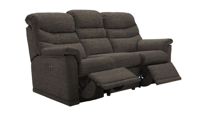 G Plan Malvern Fabric 3 Seater Sofa 3 Cushions Manual Double Recliner