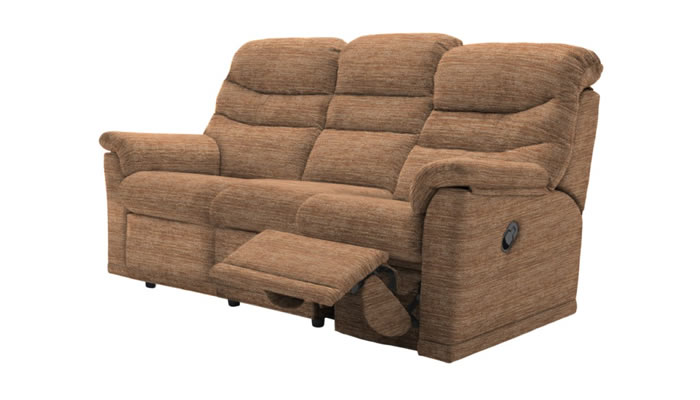 G Plan Malvern Fabric 3 Seater Sofa 3 Cushions Power Single Recliner