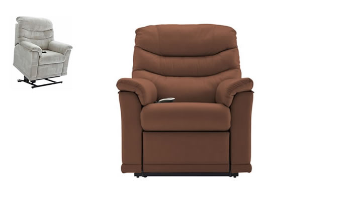 G Plan Malvern Leather Standard Chair Dual Elevate Riser Recliner
