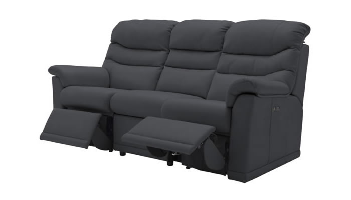 G Plan Malvern Leather 3 Seater Sofa 3 Cushion Manual Double Recliner