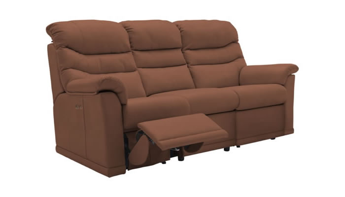 G Plan Malvern Leather 3 Seater Sofa 3 Cushion Power Single Recliner
