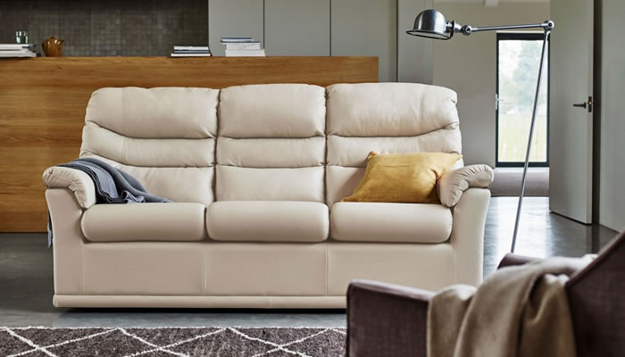 G Plan Malvern Leather 3 Seater Sofa 3 Cushion Power Double Recliner
