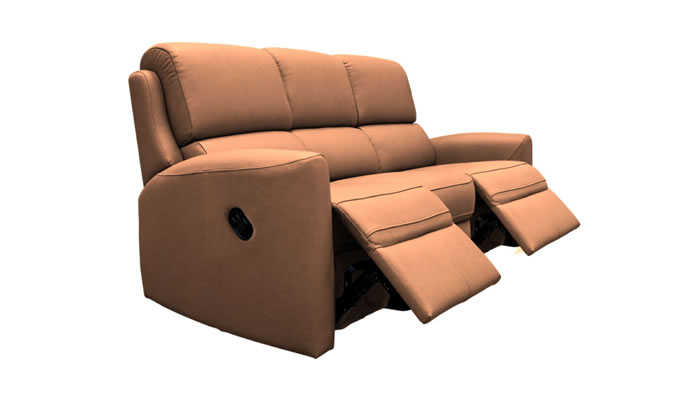 G Plan Hamilton Leather 3 Seater Sofa Manual Double Recliner