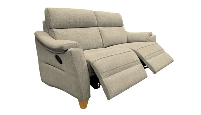 G Plan Hurst Fabric Large Sofa Manual Double Recliner