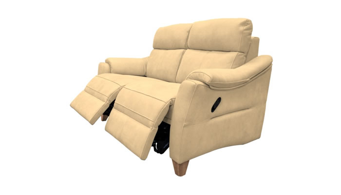 G Plan Hurst Leather Small Sofa Power Double Recliner USB