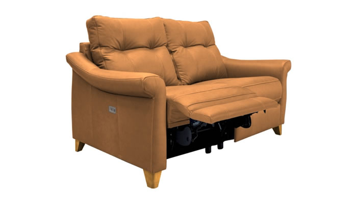 G Plan Riley Leather Small Sofa Manual Double Recliner