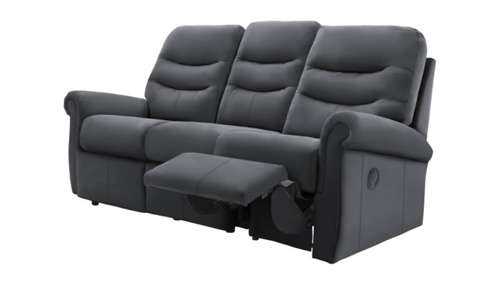G Plan Holmes Leather 3 Seater Sofa Manual Single Recliner