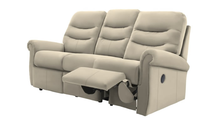 G Plan Holmes Leather 3 Seater Sofa Power Single Recliner