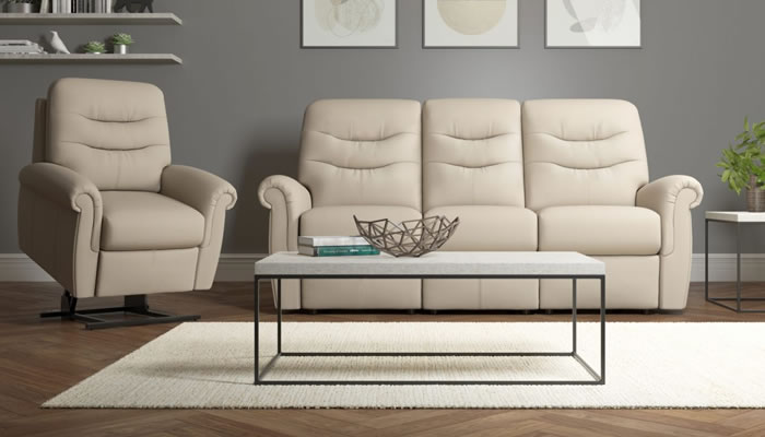 G Plan Holmes Leather Small Chair Dual Elevate Riser Recliner