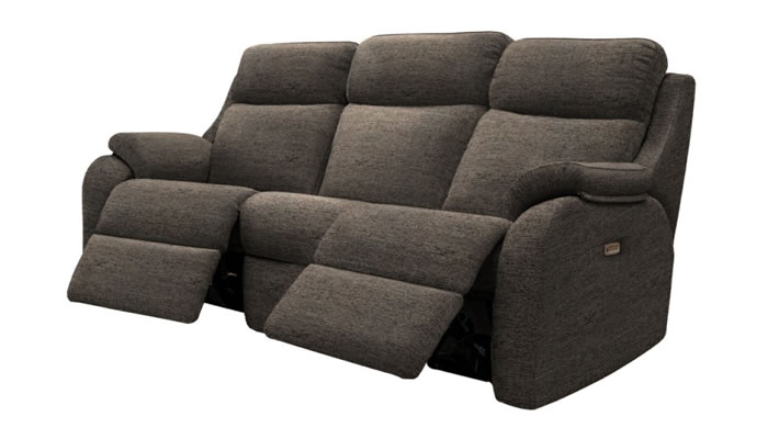 G Plan Kingsbury Fabric 3 Seater Curved Sofa Manual Double Recliner