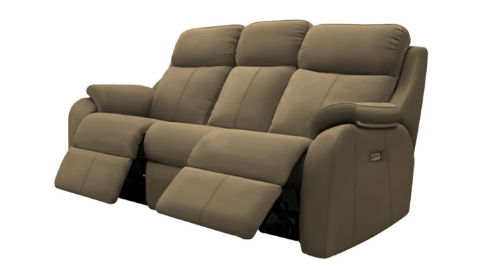 G Plan Kingsbury Leather 3 Seater Sofa Power Double Recliner Headrest Lumbar USB