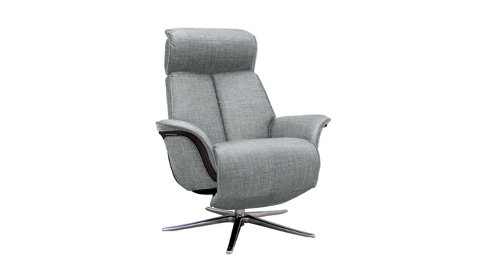 G Plan Oslo Fabric Power Chair Dark Veneered Upholstered Sides