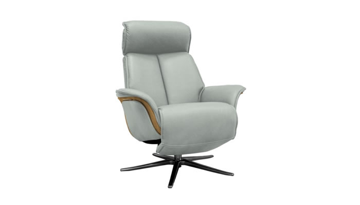 G Plan Oslo Leather Power Chair Veneered Light Upholstered Sides