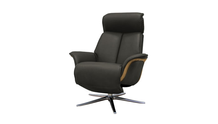 G Plan Oslo Leather Power Chair Veneered Light Upholstered Sides