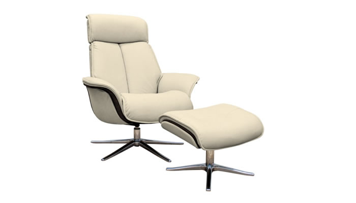 G Plan Lund Leather Chair Dark Veneered Upholstered Sides & Stool
