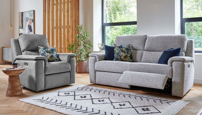 G Plan Harper Fabric Large Sofa Manual Double Recliner