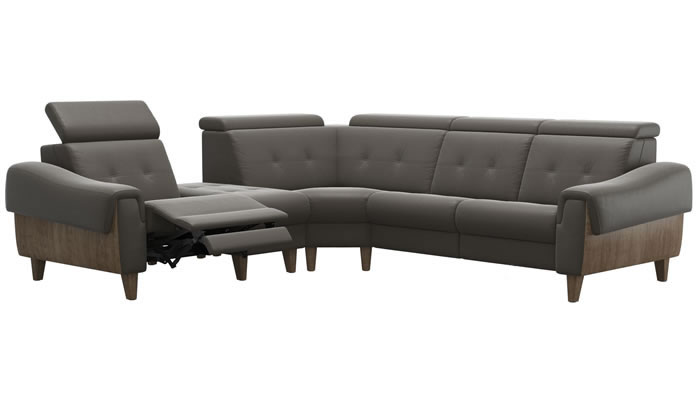 Stressless Anna A3 Leather Corner Sofa Power Recliner Center