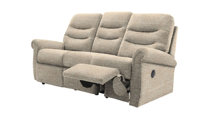 G Plan Holmes Fabric 3 Seater Sofa Powered Single Recliner