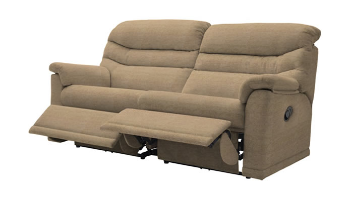 G Plan Malvern Fabric 3 Seater Sofa 2 Cushions Manual Double Recliner