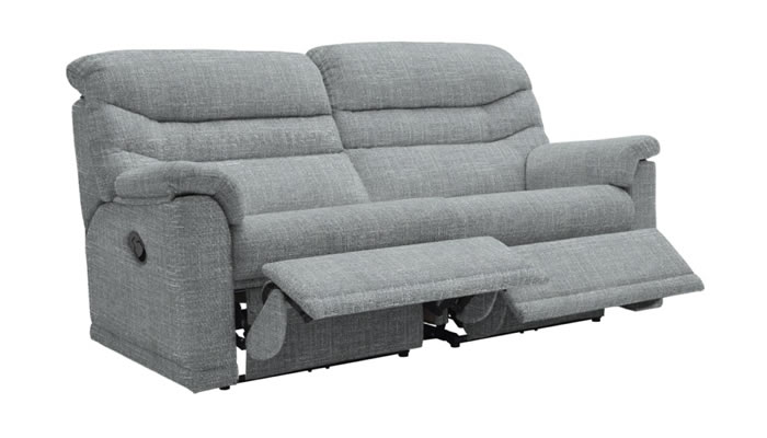 G Plan Malvern Fabric 3 Seater Sofa 2 Cushions Power Double Recliner