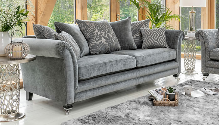 Alstons Lowry Pillow Back Grand Sofa with 9717 Fabric