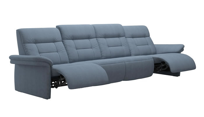 Stressless Mary Wood 4 Seater Leather Recliner