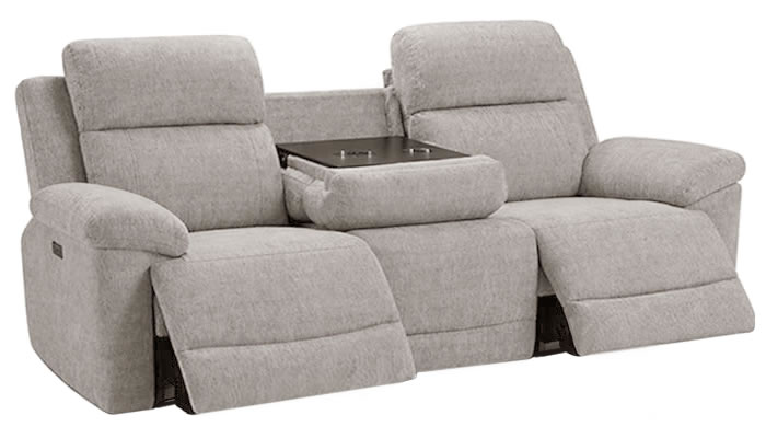 3 Somerset 2.5 Seater Power Recliner with Table in Cream