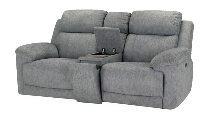 6 Somerset 2 Seater Power Recliner with Storage in Grey